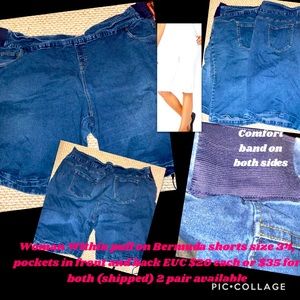 Woman Within blue Jean Bermuda shorts size 34.